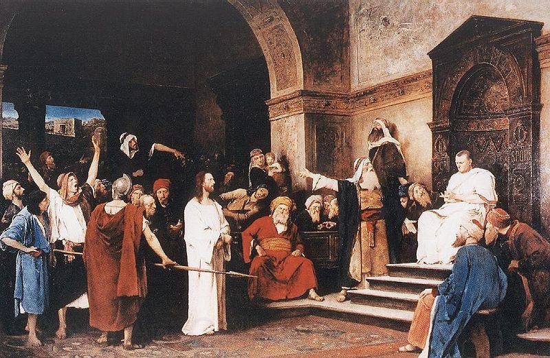 Mihaly Munkacsy christ before pilate Germany oil painting art